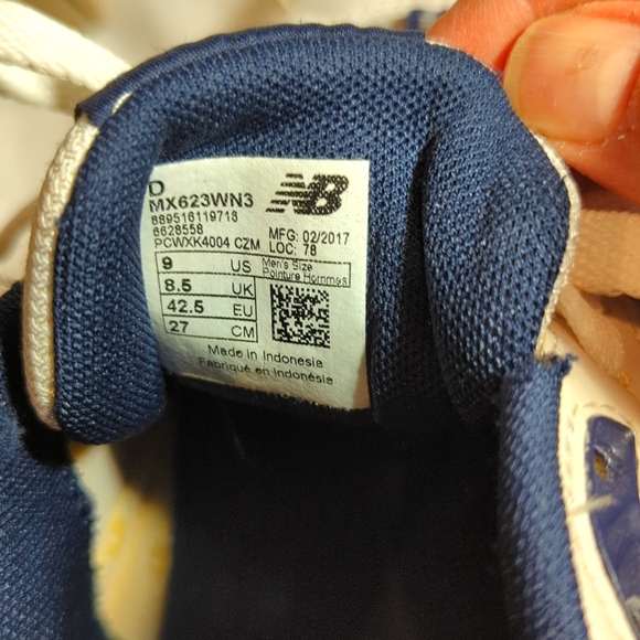 New Balance White and Navy Sneakers - Picture 8 of 8